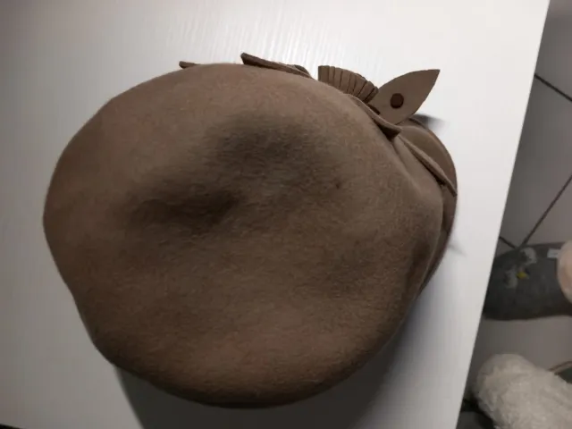 Cappello in lana cotta beige/marrone