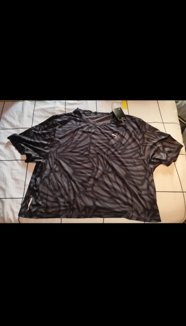 Camiseta Puma Mujer Negra y Gris Talla M