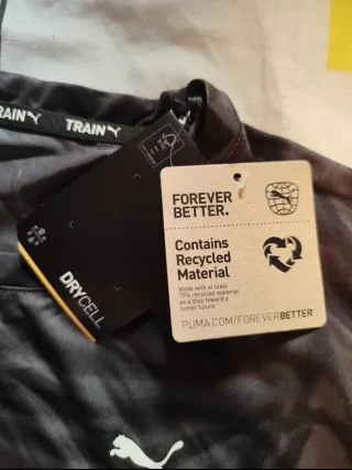 Camiseta Puma Mujer Negra y Gris Talla M