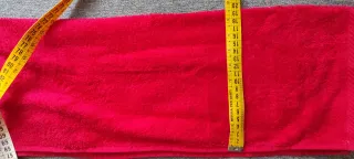 Coppia Asciugamani Rossi con Fantasia