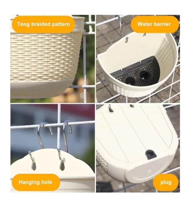 Maceteros Colgantes Resina Ratta Blancos