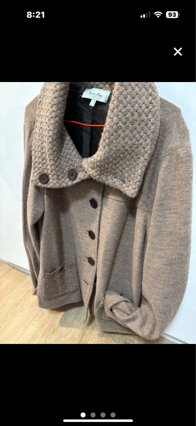 Chaquetón de lana Anna Mora Beige/Marrón