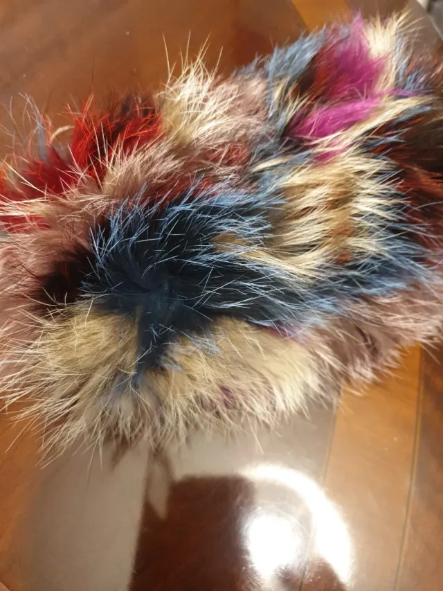 Cuello de piel natural multicolor