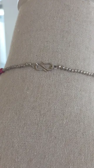 Collar Plata Ley y Coral Rojo