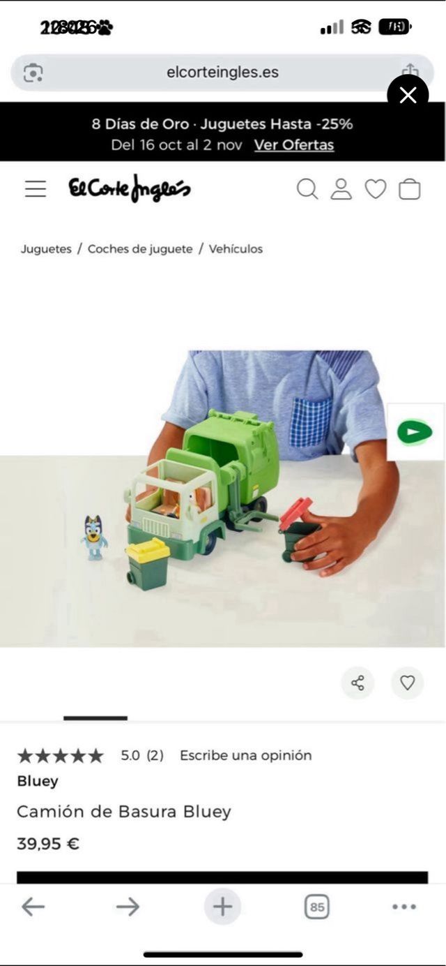 Camión de Basura Bluey Juguete Nuevo