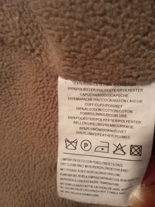 Chaqueta mujer plumas Caramelo Talla S