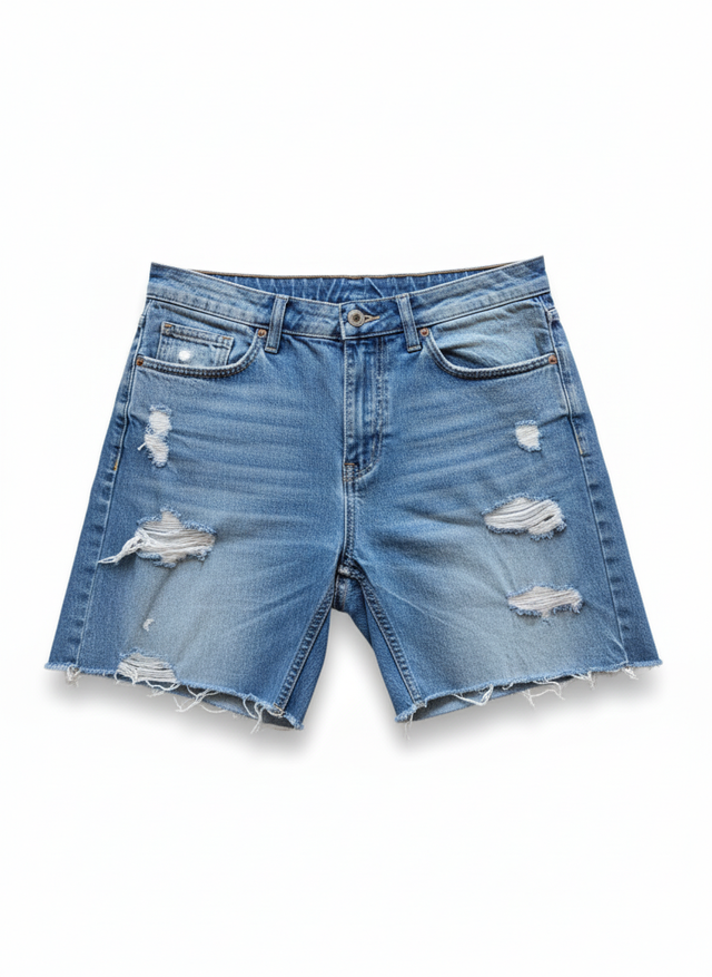 Pantalones vaqueros cortos rotos