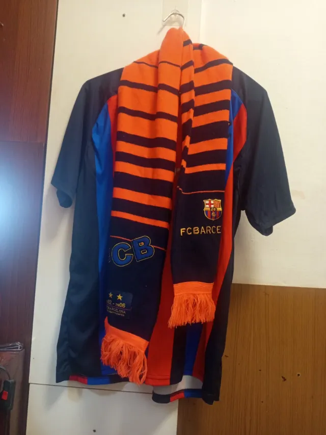 Bufanda FC Barcelona Rayas Naranja y Azul