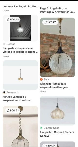 Lampadario e lampada Angelo Brotto Esperia