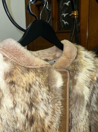 Pelliccia vera lupo marrone veste M L