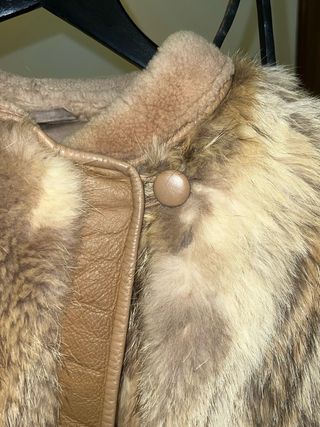 Pelliccia vera lupo marrone veste M L