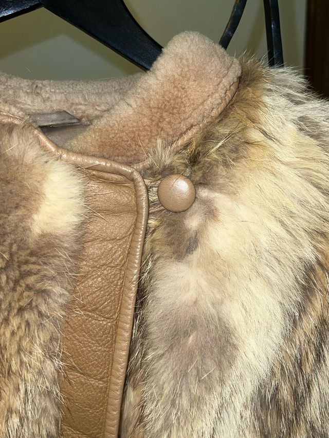 Pelliccia vera lupo marrone veste M L