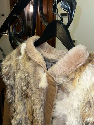 Pelliccia vera lupo marrone veste M L