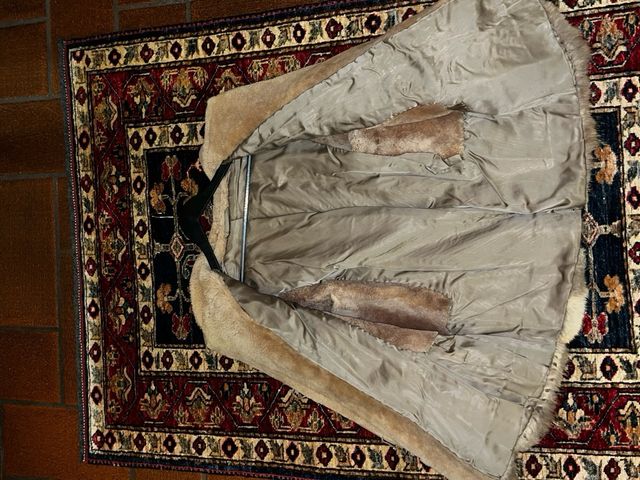 Pelliccia vera lupo marrone veste M L