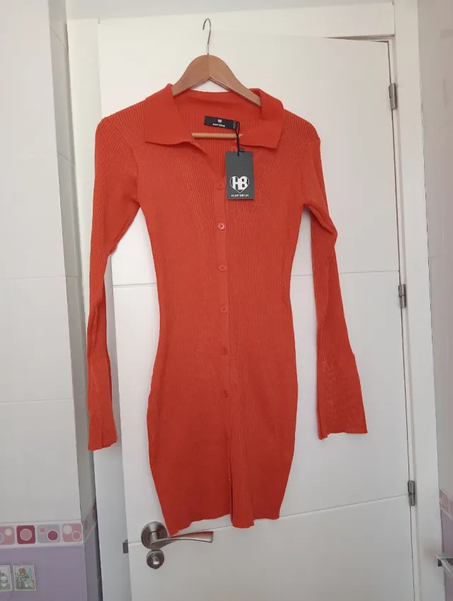 Vestido de punto naranja HEART & BLOW Talla L