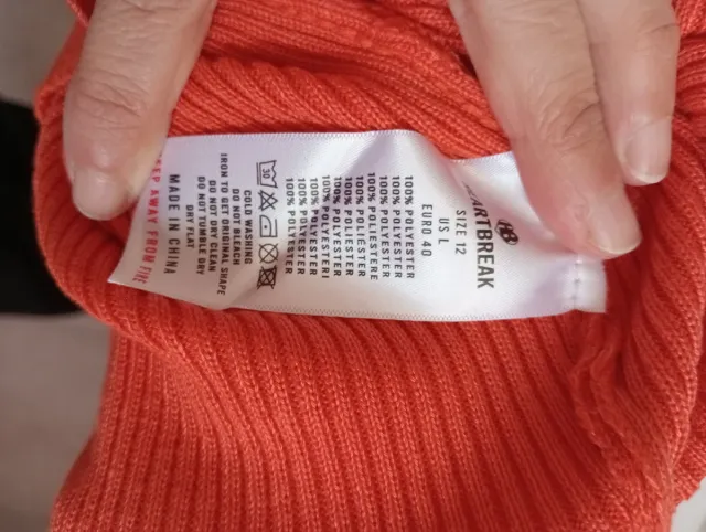 Vestido de punto naranja HEART & BLOW Talla L