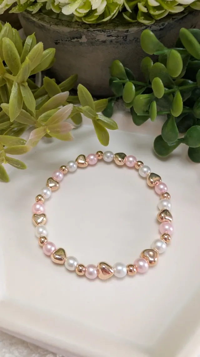 Pack 6 Pulseras Artesanales Dorado/Rosa