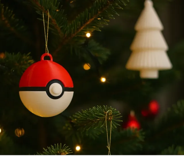 Adorno Pokeball Pokémon Árbol Navidad 3D