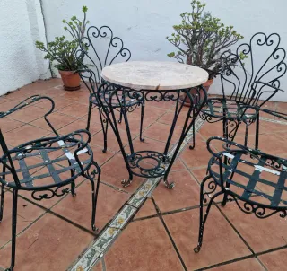 Conjunto Mesa y Sillas Terraza Vintage