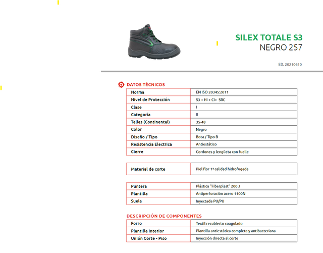 Bota seguridad Panter Silex Total S3 T.40