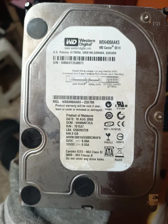 Disco Duro Western Digital WD6400AAKS 640GB