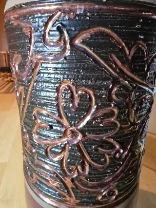 Jarrón Cerámico Grande Firmado Narciso Mejías