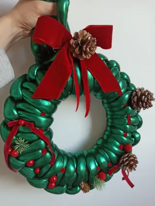 Ghirlanda Natalizia Verde e Rossa