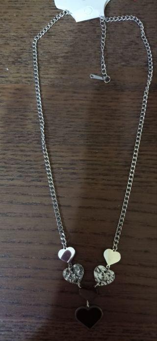 Collana acciaio donna con cuori