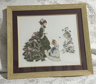 Bordado punto de cruz Mujeres y pájaros