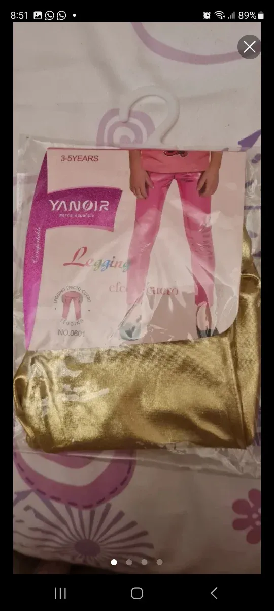 Leggings y maillot niña dorados