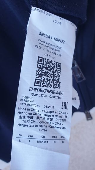 Cárdigan Emporio Armani Azul Cremallera