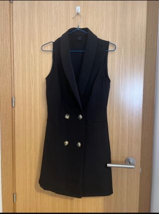 Vestido Chaleco Negro Shein