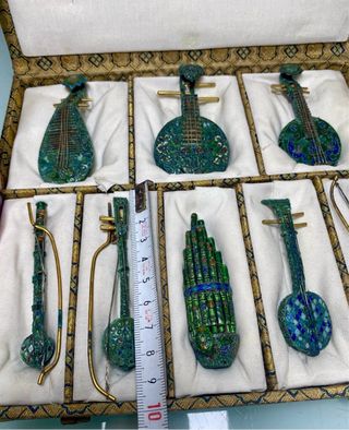 Miniaturas instrumentos musicales chinos cloisonné