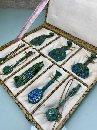 Miniaturas instrumentos musicales chinos cloisonné