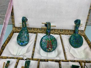 Miniaturas instrumentos musicales chinos cloisonné
