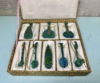 Miniaturas instrumentos musicales chinos cloisonné
