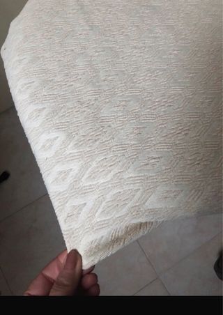 Coprisedie in tessuto beige/bianco (4 pezzi)