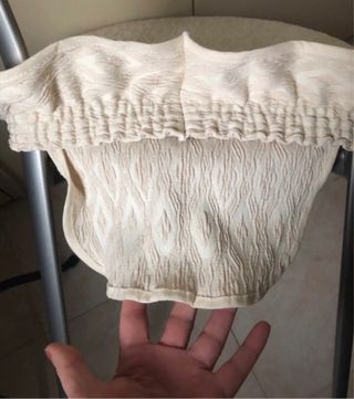 Coprisedie in tessuto beige/bianco (4 pezzi)