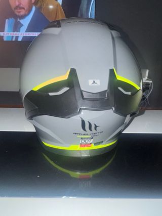 Casco MT Stinger Tech Gris y Amarillo