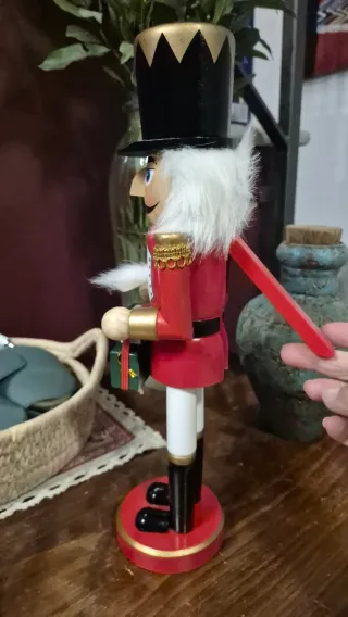 Schiaccianoci Natale Batterista Rosso Verde