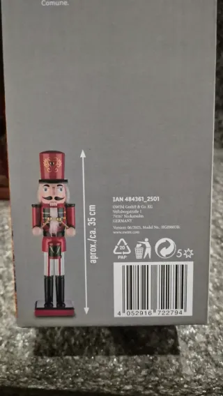 Schiaccianoci Natale Batterista Rosso Verde