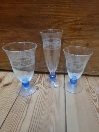 Set 18 Bicchieri Vintage Blu/Trasp.