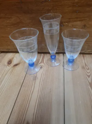 Set 18 Bicchieri Vintage Blu/Trasp.