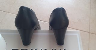 Zapato abotinado piel cordones negro talla 36