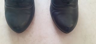Zapato abotinado piel cordones negro talla 36