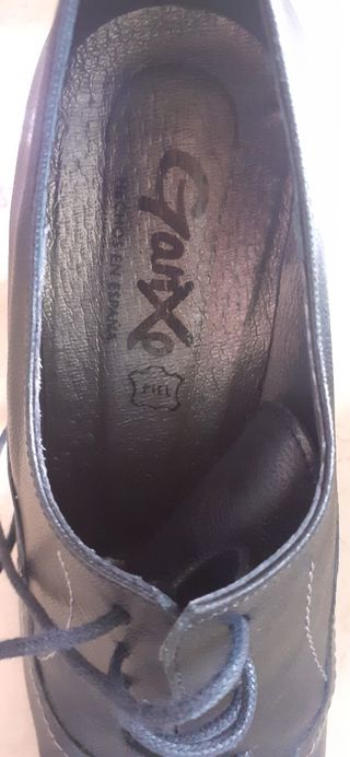 Zapato abotinado piel cordones negro talla 36