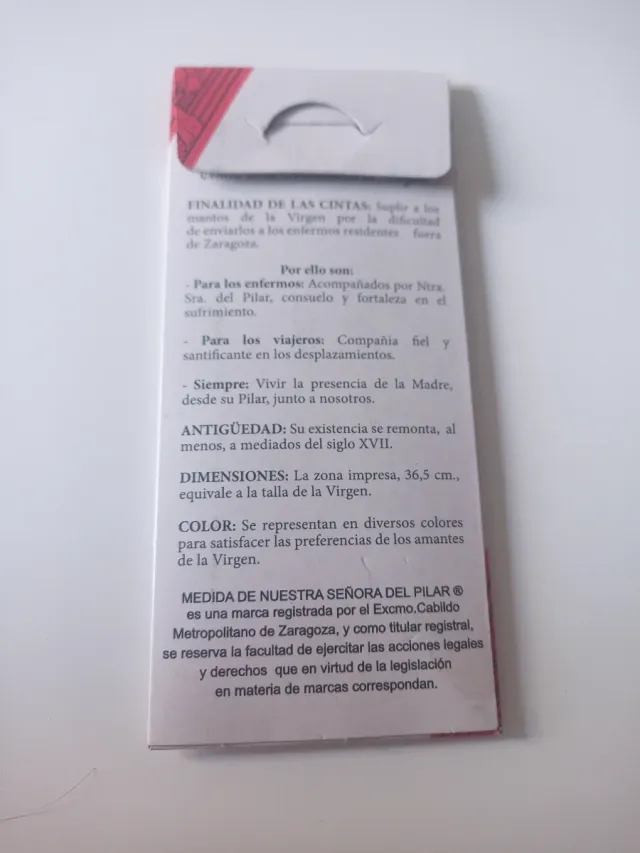 Medida Virgen del Pilar