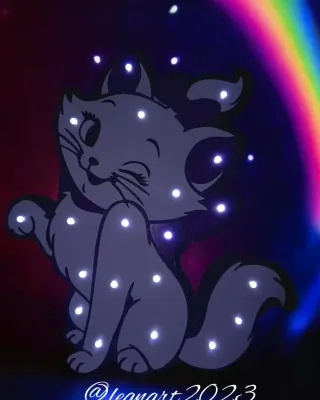 Lampada in legno decorativa gatto Marie