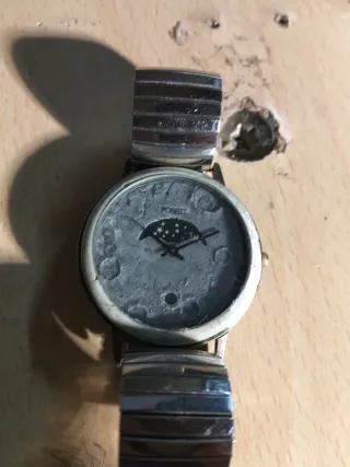 Orologio Fossil Fasi Lunari Grigio Argento