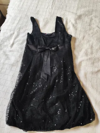 Vestido fiesta lentejuelas negro